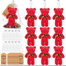 Sarego Yumoş Mini Peluş Ayıcık 10'lu Takım Tatlı Şirin Çanta Aksesuarı Eğlenceli Koleksiyon Anahtarlık Renkli Özel Hediye Seti