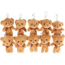 Sarego Yumoş Mini Peluş Ayıcık 10'lu Takım Tatlı Şirin Çanta Aksesuarı Eğlenceli Koleksiyon Anahtarlık Renkli Özel Hediye Seti