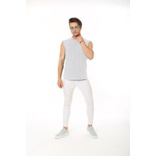 CHEISU Erkek Karmelanj Tank Sıfır Kol Pamuk T-Shirt