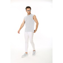 CHEISU Erkek Karmelanj Tank Sıfır Kol Pamuk T-Shirt