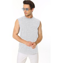 CHEISU Erkek Karmelanj Tank Sıfır Kol Pamuk T-Shirt