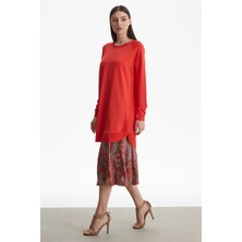 Tığ Triko - Yanları Ovel Rayon Tunik