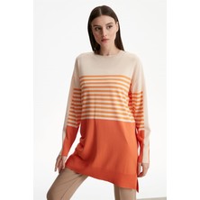 Tığ Triko - Çizgili Rayon Tunik