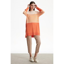 Tığ Triko - Çizgili Rayon Tunik