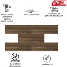 Tink Kendinden Yapışkanlı Antik Desenli Pvc Parke 25 x 80 cm / 5 Adet / 1 M²