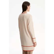 Tığ Triko - Çizgi Detaylı Rayon Tunik