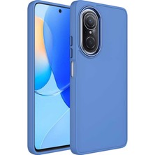 ZORE Huawei Nova 9 Se Kılıf Metal Çerçeve ve Buton Tasarımlı Silikon Luna Kapak-Lavendery Gray