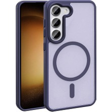 ZORE Galaxy S23 Kılıf Magsafe Şarj Özellikli Mat Arka Yüzey Sio Kapak-Koyu Mor