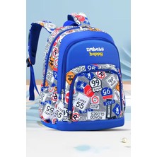 Go Veform Deri Detaylı Baskılı Erkek Çocuk Okul Çantası OSÇ5199 Saks