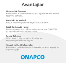 Onapco Lüks Masaüstü Su Sebili – Hortum Bağlantılı Siyah OD-3TT02