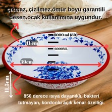 İnci Emaye 40 No 8 Litre Emaye Leğen Çırpma ve Karıştırma Kabı.hamur Leğeni.meyvelik.çeyiz. Büyük Kase