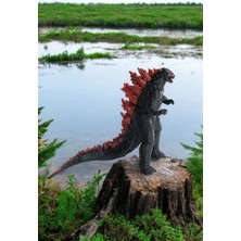 Üçüncü Boyut Dizayn Godzilla Oyuncağı Esnek Kırılmaz Malzeme 15CM Boyunda Sırtı Kırmızı