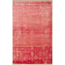 Carpetdocia Oushak Carnaval %100 Naturel Kolay Temizlenir El Emeğiyle Üretilen Tensel Modern Uşak Halısı 15 Red
