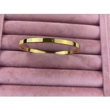 Sylva Collection Çelik Gold Cartier Ince Kelepçe