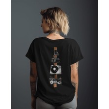 Parspera Shop Siyah Oversize T-Shirt Unisex Baskılı Music History