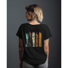 Parspera Shop Siyah Oversize T-Shirt Unisex Baskılı Music