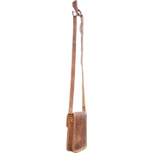 Semiramis Dionysos Ss1 Model Unisex El Yapımı Vintage El Dikişi  Crazy Deri Küçük Boy Çanta Telefon Çantası