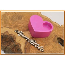 Mum Biblo Tealight Mumluk Kalp Pembe Renk