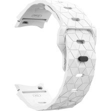 AktarMobile Samsung Galaxy Watch 6 Classic 43 47 mm Silikon Kordon Geometrik Desenli Spor Tasarım Premium Kayış