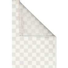 Carpetdocia Lino Serisi Mutfak Oturma Odası Salon Antre Koridor Yıkanabilir Kaymaz Taban Pamuklu Kilim 02 Cream
