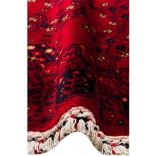 Carpetdocia Kabil Afgan Yağcıbedir Desenli El Emeğiyle Özel Tezgahlarda Üretilen Tensel Uşak Halısı 959 Red Q