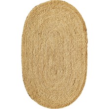Carpetdocia Crown Jüt %100 Naturel El Dokuma Oturma Odası Koridor Antre Mutfak Balkon Hasır Halı 01E Nat