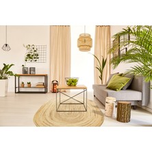 Carpetdocia Crown Jüt %100 Naturel El Dokuma Oturma Odası Koridor Antre Mutfak Balkon Hasır Halı 01E Nat