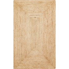 Carpetdocia Crown Jüt %100 Naturel El Dokuma Oturma Odası Koridor Antre Mutfak Balkon Hasır Halı 10 Natural