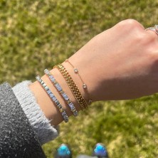 Güliz Bilbay Jewelry Store Çelik Zirkon Taşlı Iki Renkli Alreda Bileklik