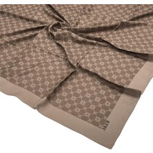 Aker Elegance Monogram Eşarp - Kahve 931