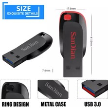 Sandian Ultra Sandian 512GB Usb-Bellek Flaş 3.0 Pc Laptop Araç Oto