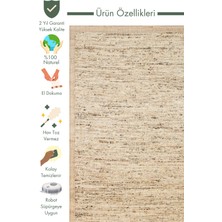 Carpetdocia Urumchi %100 Naturel Yün Jüt Karışımı Oturma Odası Salon Koridor Mutfak El Dokuma Halı 01MULTNATURAL