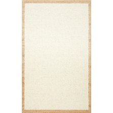 Carpetdocia Urumchi %100 Naturel Yün Jüt Karışımı Oturma Odası Salon Koridor Mutfak El Dokuma Halı 01KREMNATURAL