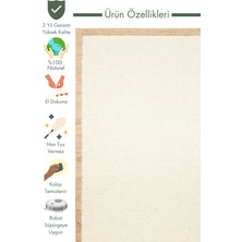 Carpetdocia Urumchi %100 Naturel Yün Jüt Karışımı Oturma Odası Salon Koridor Mutfak El Dokuma Halı 01KREMNATURAL