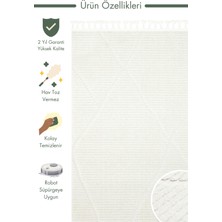 Carpetdocia Tabasco Serisi Etnik Desenli Oturma Odası Salon Koridor Antre Modern Iskindinav Halı Tab 07 Whıte