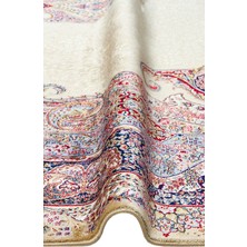 Carpetdocia Topkapı Serisi Yüksek Kalite Sık Dokuma Klasik Desenli Özel Işıltılı Salon Halısı 02 Cream