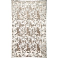Carpetdocia Gravür Klasik ve Modern Işleme ve Oymaya Sahip Parlak Bordürlü Suni Deri Halı 02 Grey Sılver