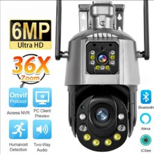 Wificam 6 Mp Çift Kameralı 36X Optik Zoom Büyük Kasa Ptz Wifi Kamera Icsee Xmeye Yazılım