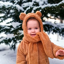 Bebeğime Çorap Çocuk Kapüşonlu Peluş Atkı Bere Welsoft Polar Boyunluk