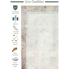 Carpetdocia Mumbai Serisi Modern Desenli Yüksek Kalite Sık Dokuma Parlak Salon Halısı 03 Cream Antrasıt
