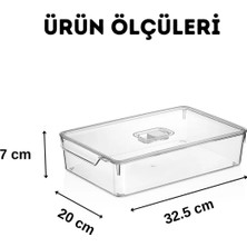 Espas Home Buzdolabı Dolapiçi Düzenleyici Organizer Kapaklı 6'lı Set (Mini, Midi, Maxi)