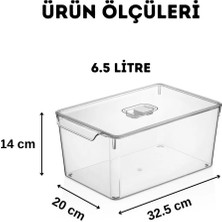 Espas Home Buzdolabı Dolapiçi Düzenleyici Organizer Kapaklı 6'lı Set (Mini, Midi, Maxi)
