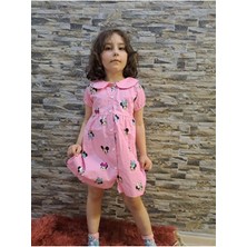 Des Gamins Minnie Nakışlı Kız Çocuk Pembe Elbise