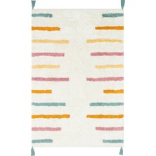Carpetdocia Cotton Baby %100 Naturel Pamuk Yıkanabilir Kaymaz Tabanlı Bebek Halısı 03 Multy Xw