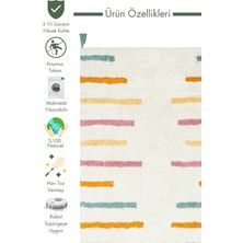 Carpetdocia Cotton Baby %100 Naturel Pamuk Yıkanabilir Kaymaz Tabanlı Bebek Halısı 03 Multy Xw