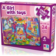 Ks Puzzle 24 Büyük Parça Oyuncaklar ile Kız 31008 JP31010 0100