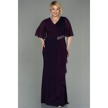 Abiyefon Kısa Kol Simli Uzun Büyük Beden Abiye ABU2651