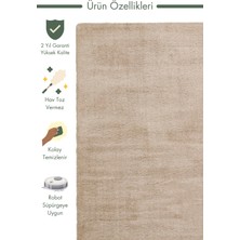 Carpetdocia Peluche Hav Toz Vermez Yumuşak Modern Oturma Odası Salon Koridor Pofuduk Shaggy Halı 1006 Beıge