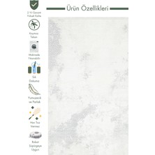 Carpetdocia Smooth Yıkanabilir Kaymaz Parlak Oturma Odası Salon Koridor Ince Dokuma Modern Halı 108 Cream Grey