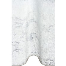 Carpetdocia Smooth Yıkanabilir Kaymaz Parlak Oturma Odası Salon Koridor Ince Dokuma Modern Halı 108 Cream Grey